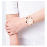  Shop Authentic Michael Kors Channing Quartz Rose Gold Dial Rose Gold Steel Strap Watch For Women - MK6624 - Luxxuri