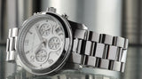  Shop Authentic Michael Kors Runway Chronograph Silver Dial Silver Steel Strap Watch For Women - MK7325 - Luxxuri