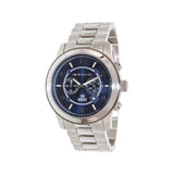 Michael Kors Stop Hunger Chronograph Blue Dial Silver Steel Strap Watch for Men - MK8314
