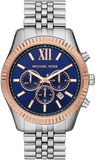  Shop Authentic Michael Kors Lexington Chronograph Blue Dial Silver Steel Strap Watch For Men - MK8689 - Luxxuri