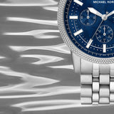  Shop Authentic Michael Kors Hutton Chronograph Blue Dial Blue Steel Strap Watch For Men - MK8952 - Luxxuri