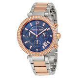  Shop Authentic Michael Kors Parker Blue Dial Two Tone Steel Strap Watch for Women - MK6141 - Luxxuri