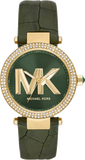  Shop Authentic Michael Kors Parker Green Dial Green Leather Strap Watch For Women - MK4724 - Luxxuri