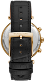  Shop Authentic Michael Kors Parker Chronograph Black Dial Black Leather Strap Watch For Women - MK6984 - Luxxuri