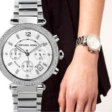  Shop Authentic Michael Kors Parker Silver Dial Silver Steel Strap Watch for Women - MK5353 - Luxxuri