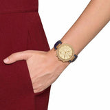  Shop Authentic Michael Kors Parker Gold Dial Blue Leather Strap Watch for Women - MK2280 - Luxxuri