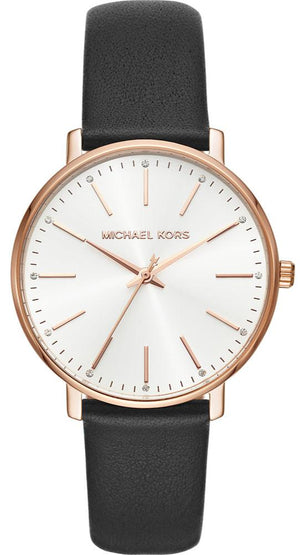  Shop Authentic Michael Kors Pyper Quartz White Dial Black Leather Strap Watch For Women - MK2834 - Luxxuri