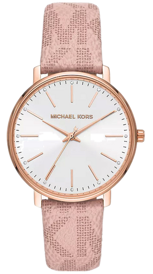  Shop Authentic Michael Kors Pyper Quartz White Dial Pink Leather Strap Watch For Women - MK2859 - Luxxuri