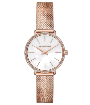  Shop Authentic Michael Kors Pyper Quartz Mother of Pearl White Dial Rose Gold Mesh Strap Watch For Women - MK4588 - Luxxuri
