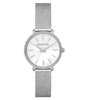  Shop Authentic Michael Kors Pyper Quartz Mother of Pearl White Dial Silver Mesh Strap Watch For Women - MK4618 - Luxxuri