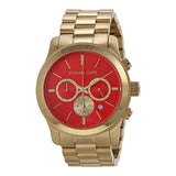  Shop Authentic Michael Kors Runway Quartz Orange Dial Gold Steel Strap Watch For Women - MK5930 - Luxxuri