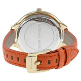  Shop Authentic Michael Kors Runway Quartz Gold Dial Orange Leather Strap Watch For Women - MK2275 - Luxxuri