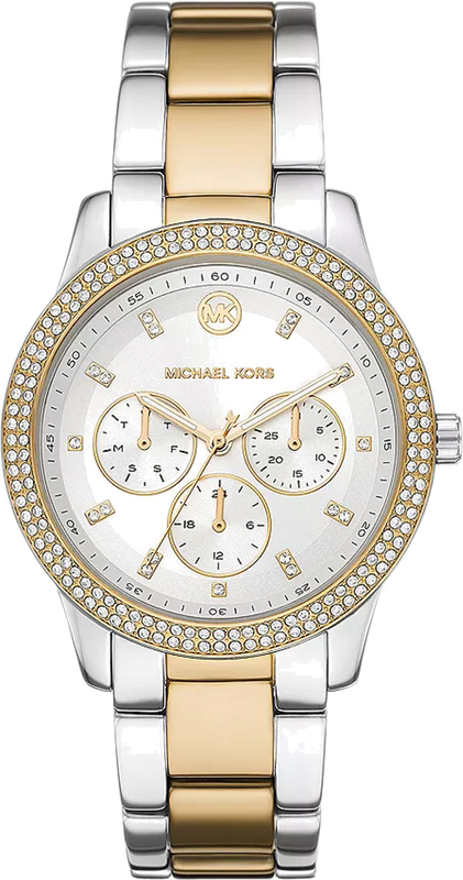  Shop Authentic Michael Kors Tibby Multifunction White Dial Two Tone Steel Strap Watch For Women - MK6825 - Luxxuri