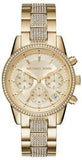  Shop Authentic Michael Kors Ritz Chronograph Gold Dial Gold Steel Strap Watch For Women - MK6484 - Luxxuri