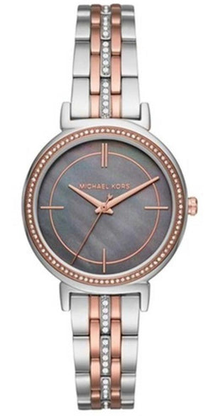  Shop Authentic Michael Kors Cinthia Mother of Pearl Grey Dial Two Tone Steel Strap Watch for Women - MK3642 - Luxxuri