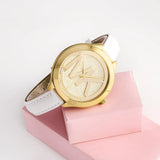  Shop Authentic Michael Kors Slim Runway Quartz Gold Dial White Leather Strap Watch For Women - MK2389 - Luxxuri
