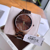  Shop Authentic Michael Kors Slim Runway Brown Dial Brown Steel Strap Watch For Women - MK4508 - Luxxuri