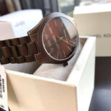  Shop Authentic Michael Kors Slim Runway Brown Dial Brown Steel Strap Watch For Women - MK4508 - Luxxuri