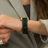  Shop Authentic Michael Kors Emery Quartz Diamonds Green Dial Green Leather Strap Watch For Women - MK4697 - Luxxuri