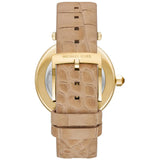  Shop Authentic Michael Kors Parker Three-Hand Gold Dial Brown Leather Strap Watch For Women - MK4725 - Luxxuri