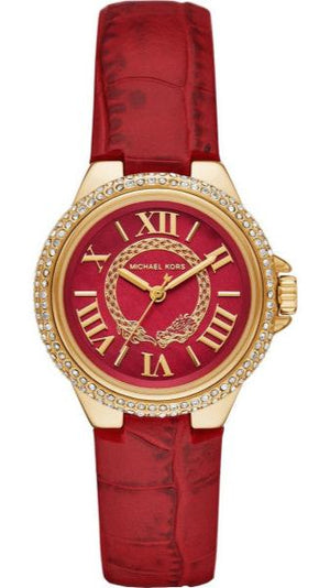  Shop Authentic Michael Kors Camille Three-Hand Red Dial Red Leather Strap Watch for Women - MK4750 - Luxxuri