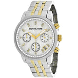  Shop Authentic Michael Kors Ritz Chronograph White Dial Two Tone Steel Strap Watch for Women - MK5057 - Luxxuri