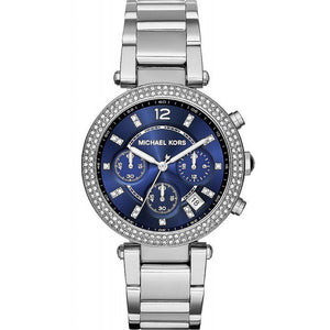  Shop Authentic Michael Kors Parker Chronograph Blue Dial Silver Steel Strap Watch for Women - MK6117 - Luxxuri