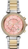  Shop Authentic Michael Kors Parker Pink Dial Two Tone Steel Strap Watch for Women - MK6140 - Luxxuri