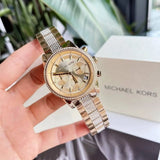  Shop Authentic Michael Kors Ritz Chronograph Gold Dial Gold Steel Strap Watch For Women - MK6484 - Luxxuri