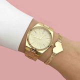  Shop Authentic Michael Kors Channing Quartz Rose Gold Dial Rose Gold Steel Strap Watch For Women - MK6624 - Luxxuri