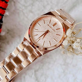  Shop Authentic Michael Kors Channing Quartz Rose Gold Dial Rose Gold Steel Strap Watch For Women - MK6624 - Luxxuri