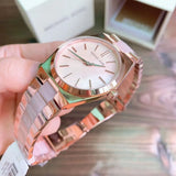  Shop Authentic Michael Kors Channing Quartz Mother of Pearl Pink Dial Two Tone Steel Strap Watch For Women - MK6652 - Luxxuri