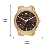  Shop Authentic Michael Kors Runway Mercer Analog Brown Dial Gold Steel Strap Watch For Women - MK6855 - Luxxuri