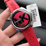  Shop Authentic Michael Kors Janelle Three Hand Red Dial Red Rubber Strap Watch For Women - MK7144 - Luxxuri