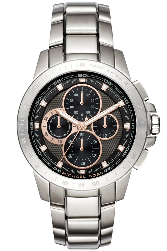  Shop Authentic Michael Kors Ryker Chronograph Black Dial Silver Steel Strap Watch For Men - MK8528 - Luxxuri