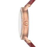  Shop Authentic Michael Kors Corey Crystals Red Dial Red Leather Strap Watch for Women - MKO1025 - Luxxuri