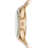  Shop Authentic Michael Kors Liliane Mother of Pearl White Dial Gold Steel Strap Watch For Women - MK4555 - Luxxuri