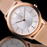  Shop Authentic Calvin Klein Minimal White Dial Rose Gold Mesh Bracelet Watch for Women - K3M23626 - Luxxuri