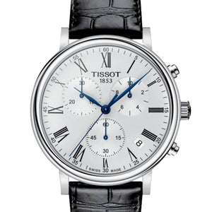  Shop Authentic Tissot Carson Premium Chronograph Silver Dial Black Leather Strap Watch For Men - T122.417.16.033.00 - Luxxuri