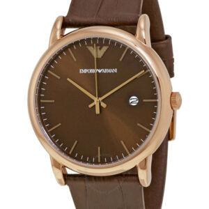  Shop Authentic Emporio Armani Luigi Classic Brown Dial Brown Leather Strap Watch For Men - AR2503 - Luxxuri