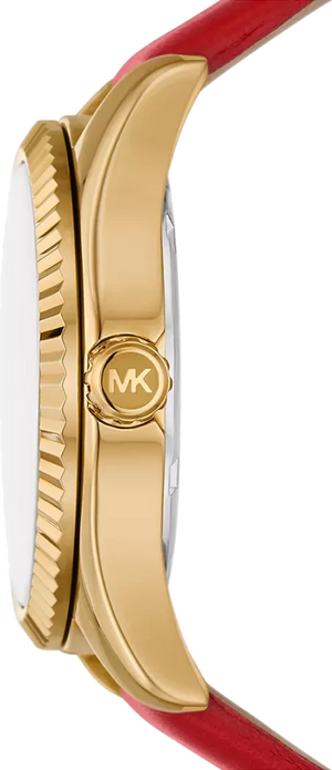  Shop Authentic Michael Kors Lexington Three Hand Red Dial Red Leather Strap Watch For Women - MK4747 - Luxxuri