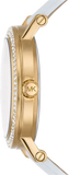  Shop Authentic Michael Kors Corey Three Hand White Dial White Leather Strap Watch For Women - MK2985 - Luxxuri