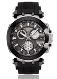 Tissot T Race Chronograph Anthracite Black Dial Black Silicone Strap Watch For Men - T115.417.27.061.00