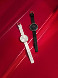  Shop Authentic Calvin Klein Full Moon White Dial White Leather Strap Watch for Women - K8Y231L6 - Luxxuri