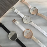  Shop Authentic Calvin Klein Rise White Grey Dial Black Leather Strap Watch for Women - K7A231C3 - Luxxuri