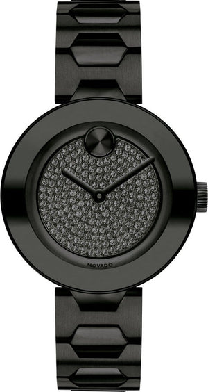  Shop Authentic Movado Bold Crystals Black Dial Black Steel Strap Watch for Women - 3600576 - Luxxuri