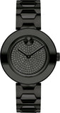  Shop Authentic Movado Bold Crystals Black Dial Black Steel Strap Watch for Women - 3600576 - Luxxuri