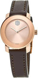  Shop Authentic Movado Bold Rose Gold Dial Brown Leather Strap Watch For Women - 3600438 - Luxxuri
