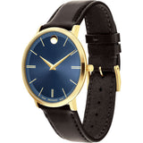  Shop Authentic Movado Ultra Slim Blue Dial Brown Leather Strap Watch For Men - 0607088 - Luxxuri