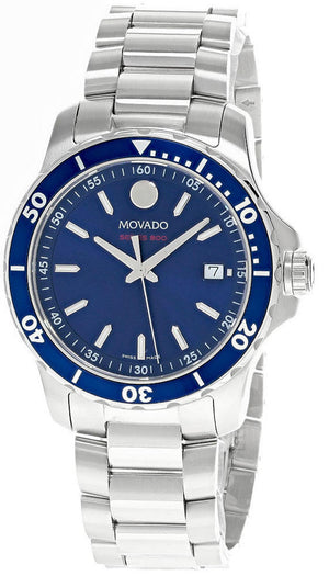  Shop Authentic Movado Series 800 Blue Dial Silver Steel Strap Watch For Men - 2600137 - Luxxuri